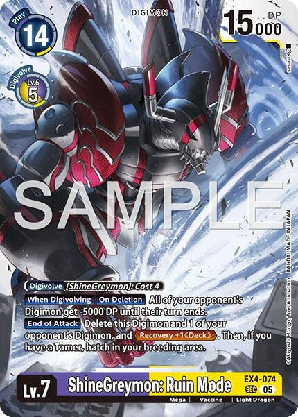 Image for ShineGreymon: Ruin Mode (Reprint) (EX4-074 SR) [Advanced Booster Digimon Generation] - Digimon Card Game