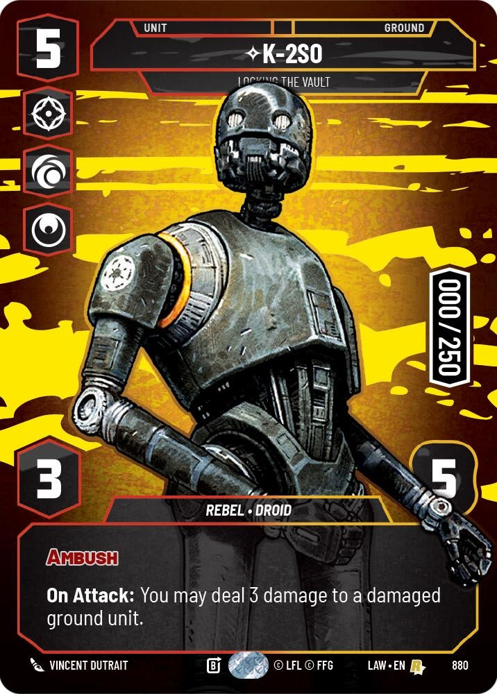 Image for K-2S0 - Locking the Vault (Serialized) (880) [A Lawless Time] - Star Wars: Unlimited