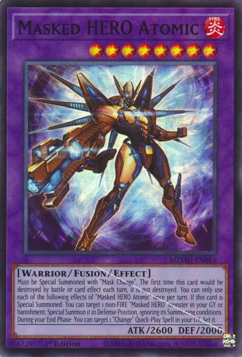 Image for Masked HERO Atomic (MZMU-EN016) [Maze of Muertos] - YuGiOh