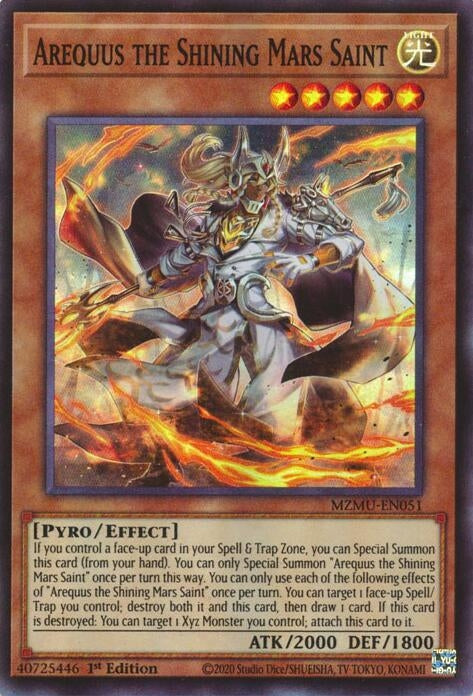 Image for Arequus the Shining Mars Saint (MZMU-EN051) [Maze of Muertos] - YuGiOh