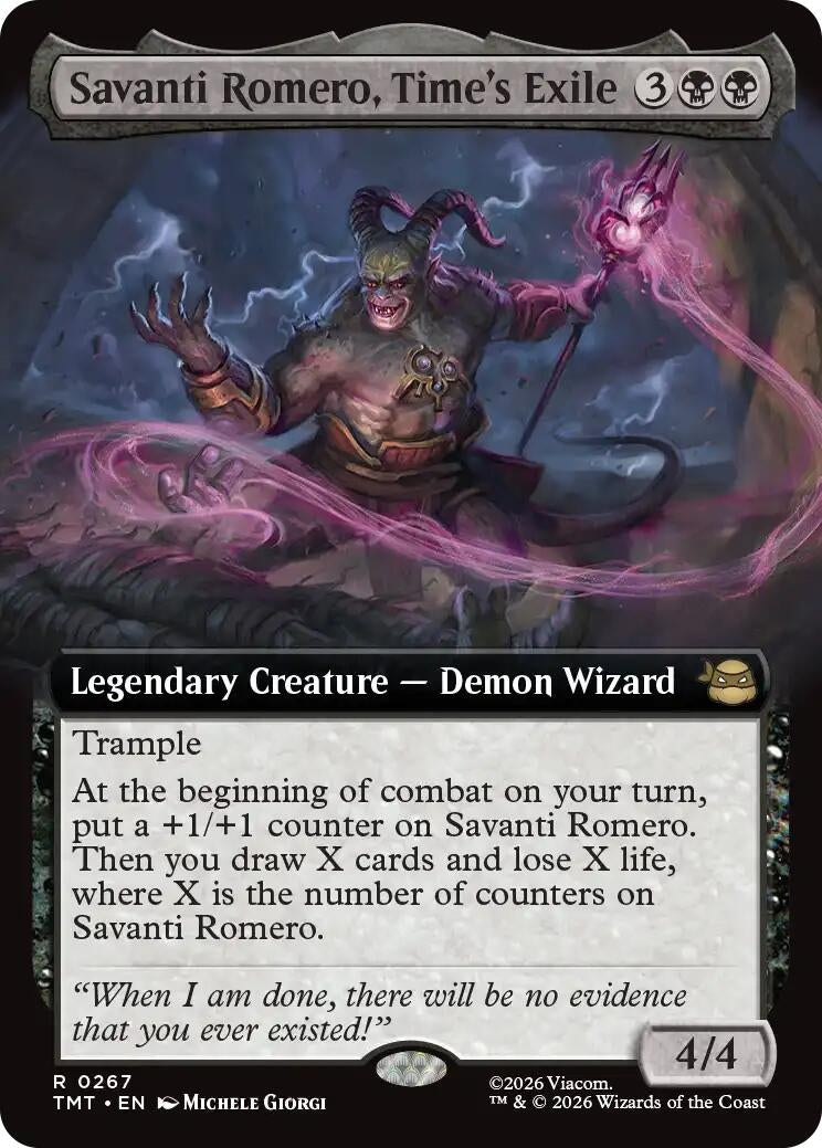 Image for Savanti Romero, Time's Exile (Extended Art) (267) [Teenage Mutant Ninja Turtles] - Magic: The Gathering