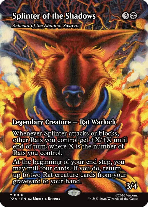 Image for Splinter of the Shadows - Ashcoat of the Shadow Swarm (Borderless) (6) [Teenage Mutant Ninja Turtles Eternal-Legal] - Magic: The Gathering
