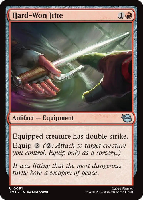 Image for Hard-Won Jitte (91) [Teenage Mutant Ninja Turtles] - Magic: The Gathering