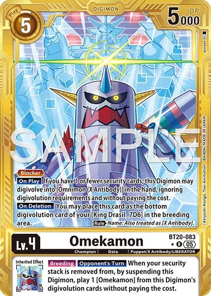 Image for Omekamon - BT20-083 (Gold Border) (BT20-083 R) [Advanced Booster Digimon Generation] - Digimon Card Game