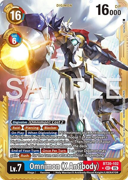 Image for Omnimon (X Antibody) (Gold Border) (BT20-102 SEC) [Advanced Booster Digimon Generation] - Digimon Card Game