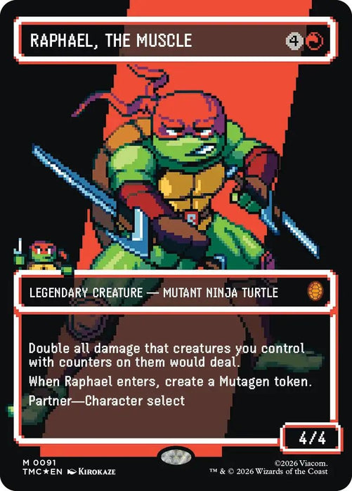 Image for Raphael, the Muscle (0091) (Borderless) (Surge Foil) (91) [Teenage Mutant Ninja Turtles] - Magic: The Gathering