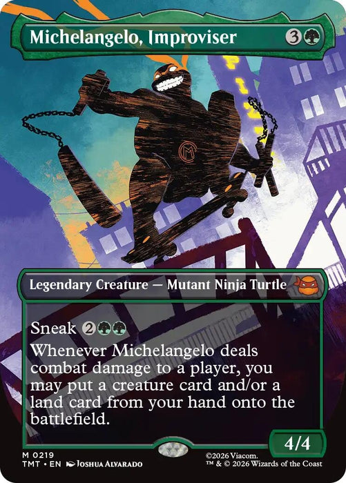 Image for Michelangelo, Improviser (Borderless) (219) [Teenage Mutant Ninja Turtles] - Magic: The Gathering