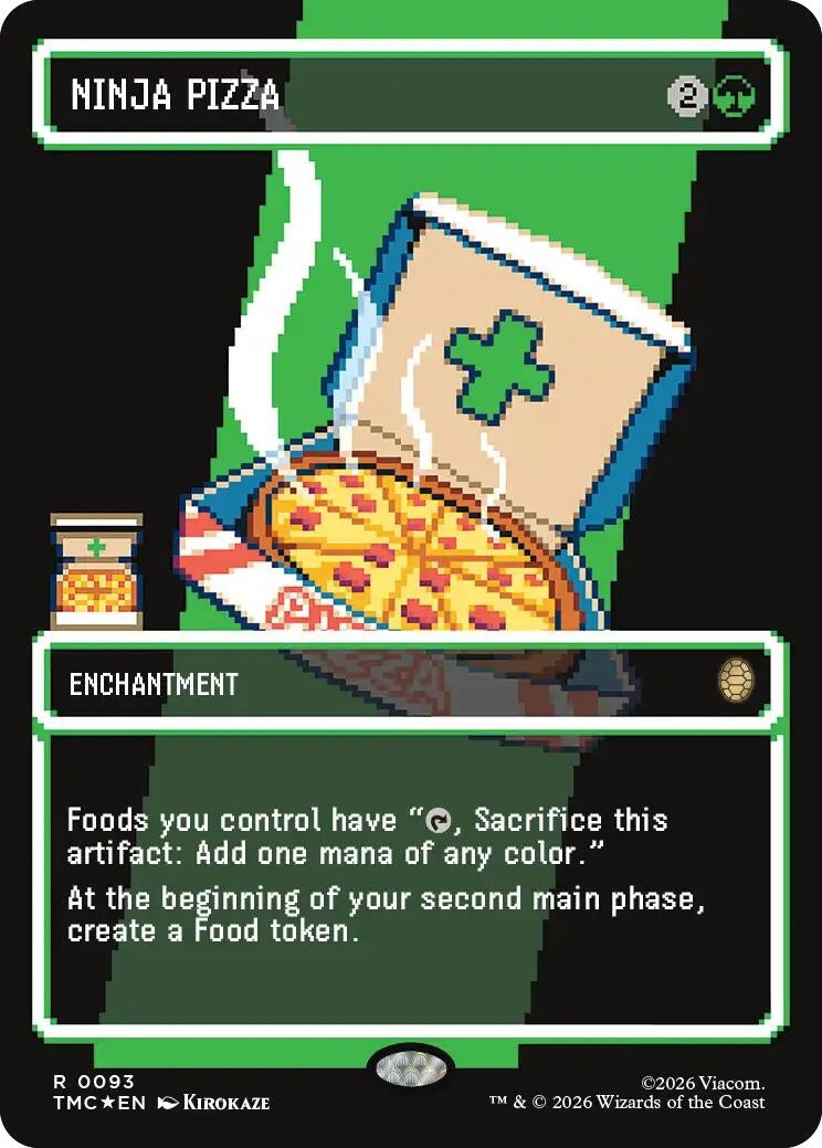 Image for Ninja Pizza (Borderless) (Surge Foil) (93) [Teenage Mutant Ninja Turtles] - Magic: The Gathering