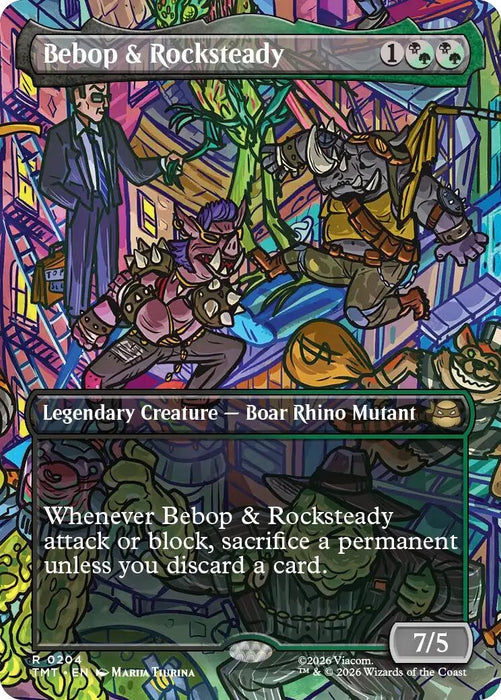 Image for Bebop & Rocksteady (Borderless) (204) [Teenage Mutant Ninja Turtles] - Magic: The Gathering