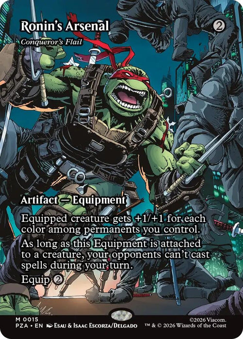 Image for Ronin's Arsenal - Conqueror's Flail (Borderless) (15) [Teenage Mutant Ninja Turtles Eternal-Legal] - Magic: The Gathering