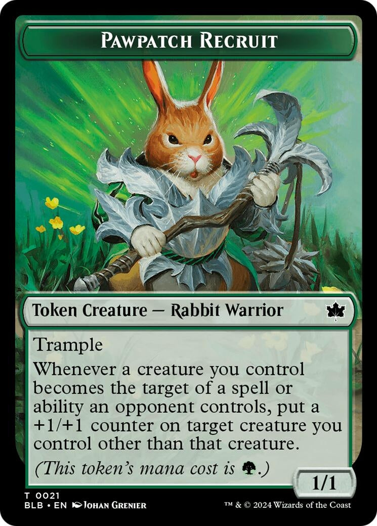 Image for Pawpatch Recruit // Map Double-Sided Token (21 // 17) [Bloomburrow] - Magic: The Gathering
