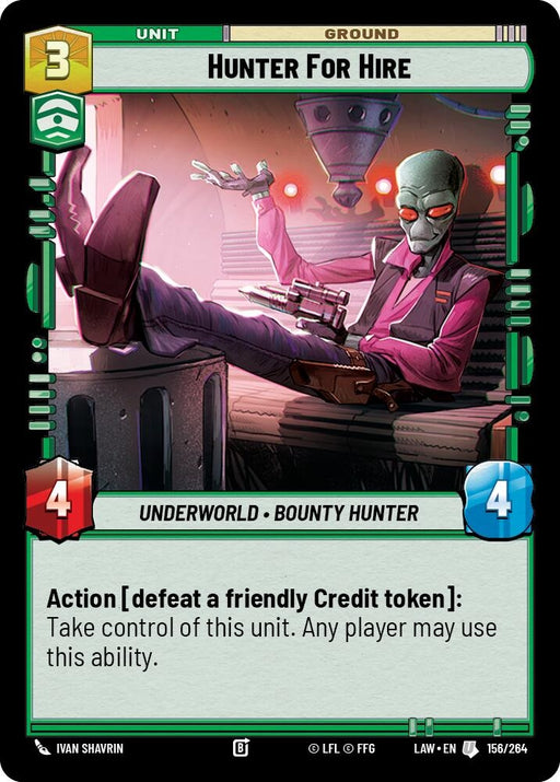 Image for Hunter for Hire (156/264) [A Lawless Time] - Star Wars: Unlimited