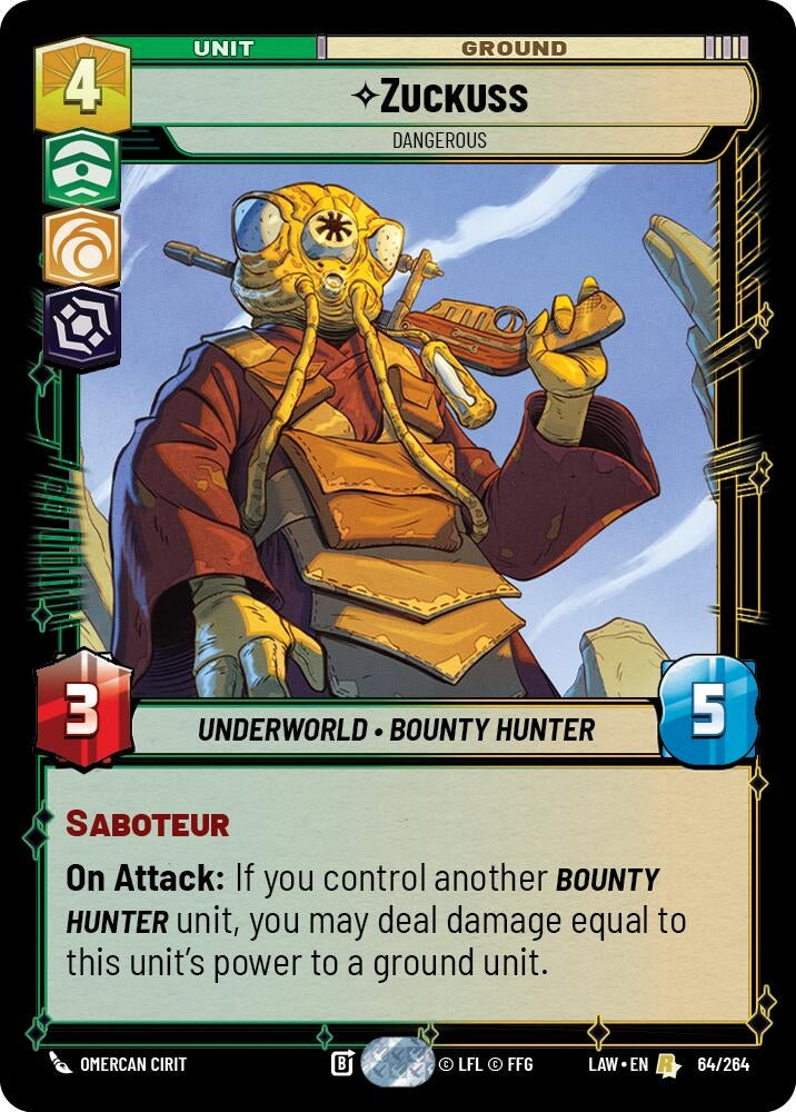 Image for Zuckuss - Dangerous (64/264) [A Lawless Time] - Star Wars: Unlimited