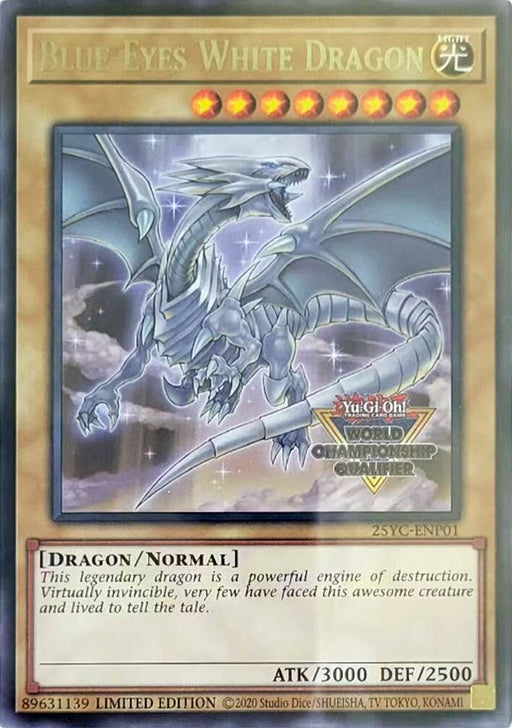 Image for Blue-Eyes White Dragon (World Championship Qualifier) (25YC-ENP01) [Yu-Gi-Oh! Championship Series 2025 Prize Cards] - YuGiOh