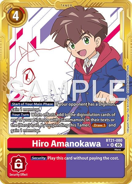 Image for Hiro Amanokawa - BT21-080 (Gold Border) (BT21-080 SR) [Advanced Booster Digimon Generation] - Digimon Card Game