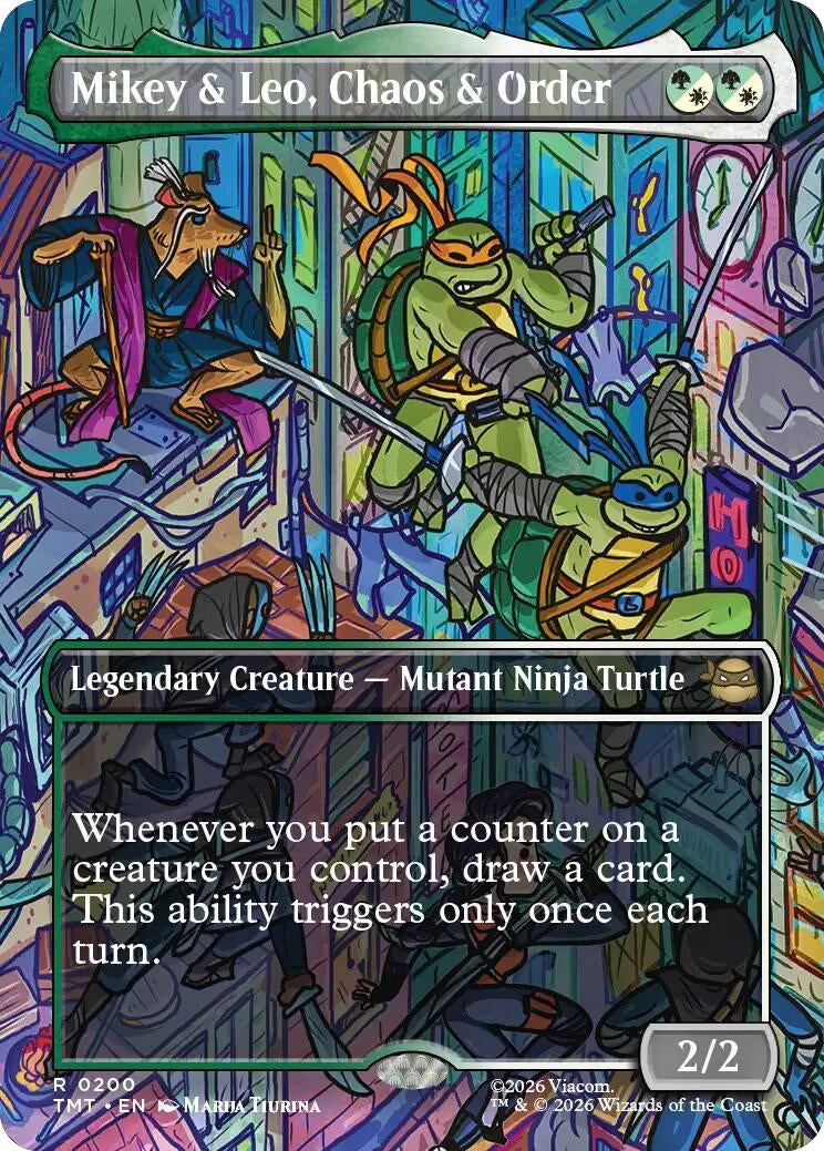 Image for Mikey & Leo, Chaos & Order (Borderless) (200) [Teenage Mutant Ninja Turtles] - Magic: The Gathering