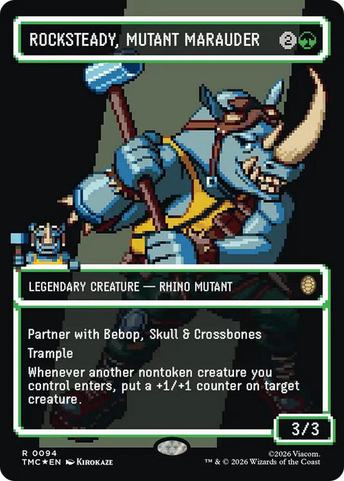 Image for Rocksteady, Mutant Marauder (Borderless) (Surge Foil) (94) [Teenage Mutant Ninja Turtles] - Magic: The Gathering