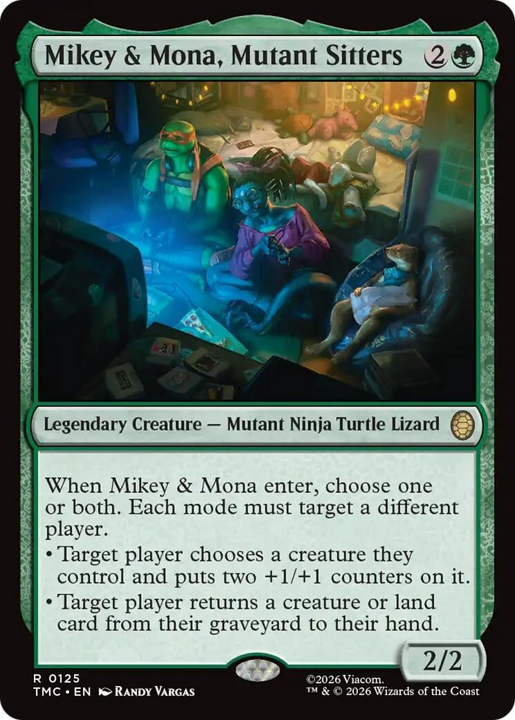 Image for Mikey & Mona, Mutant Sitters (125) [Teenage Mutant Ninja Turtles] - Magic: The Gathering