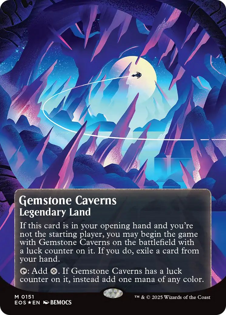 Gemstone Caverns (0151) (Borderless) (Galaxy Foil) (151) [Edge of Eternities: Stellar Sights]