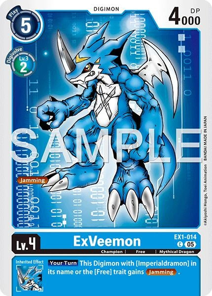Image for ExVeemon - EX1-014 (Reprint) (EX1-014 C) [Advanced Booster Digimon Generation] - Digimon Card Game