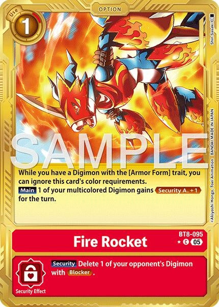 Image for Fire Rocket (Gold Border) (BT8-095 C) [Advanced Booster Digimon Generation] - Digimon Card Game