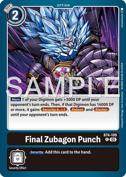 Image for Final Zubagon Punch (Reprint) (BT4-109 C) [Advanced Booster Digimon Generation] - Digimon Card Game