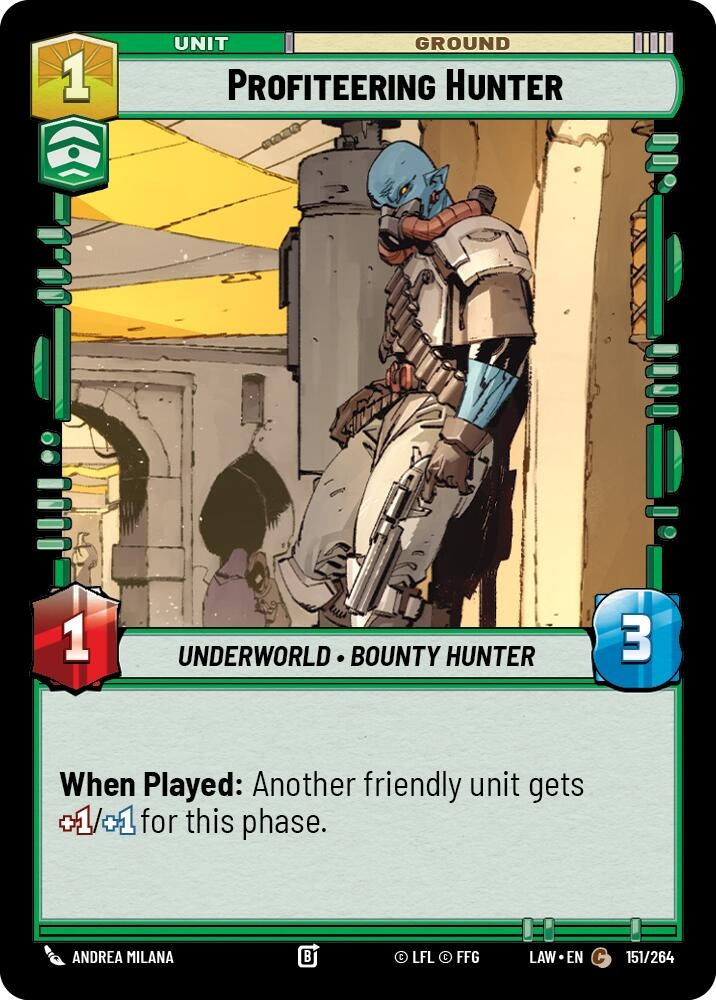 Image for Profiteering Hunter (151/264) [A Lawless Time] - Star Wars: Unlimited