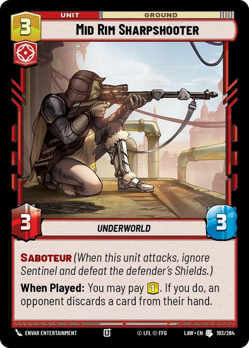 Image for Mid Rim Sharpshooter (193/264) [A Lawless Time] - Star Wars: Unlimited