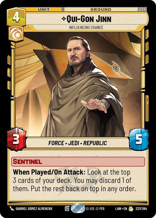 Image for Qui-Gon Jinn - Influencing Chance (237/264) [A Lawless Time] - Star Wars: Unlimited