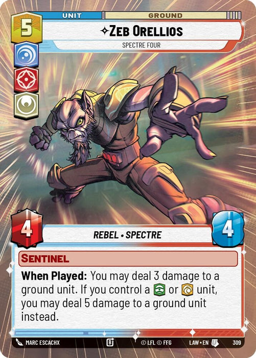 Image for Zeb Orellios - Spectre Four (Hyperspace) [A Lawless Time] - Star Wars: Unlimited