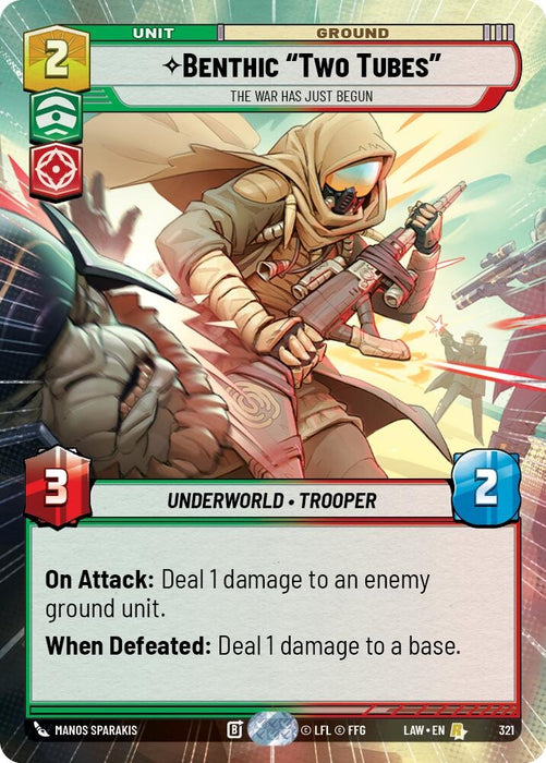 Image for Benthic "Two Tubes" - The War Has Just Begun (Hyperspace) [A Lawless Time] - Star Wars: Unlimited