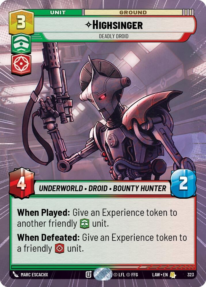 Image for Highsinger - Deadly Droid (Hyperspace) [A Lawless Time] - Star Wars: Unlimited