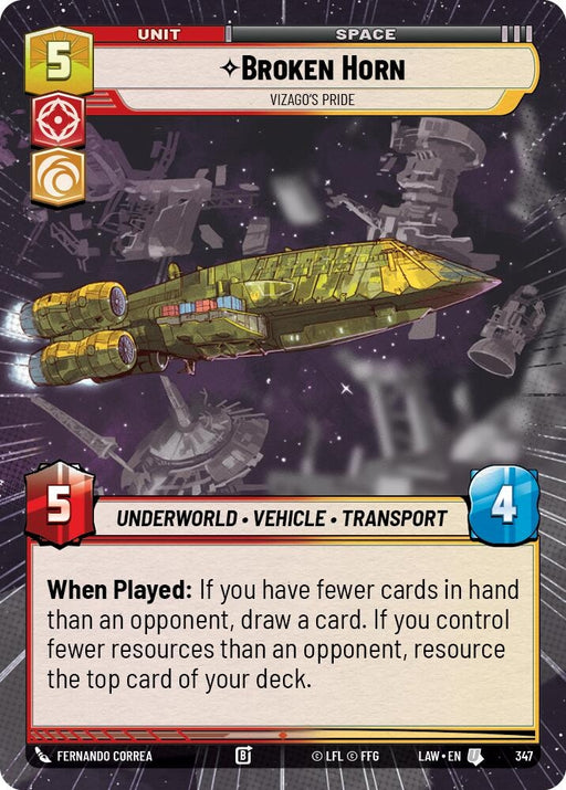 Image for Broken Horn - Vizago's Pride (Hyperspace) [A Lawless Time] - Star Wars: Unlimited