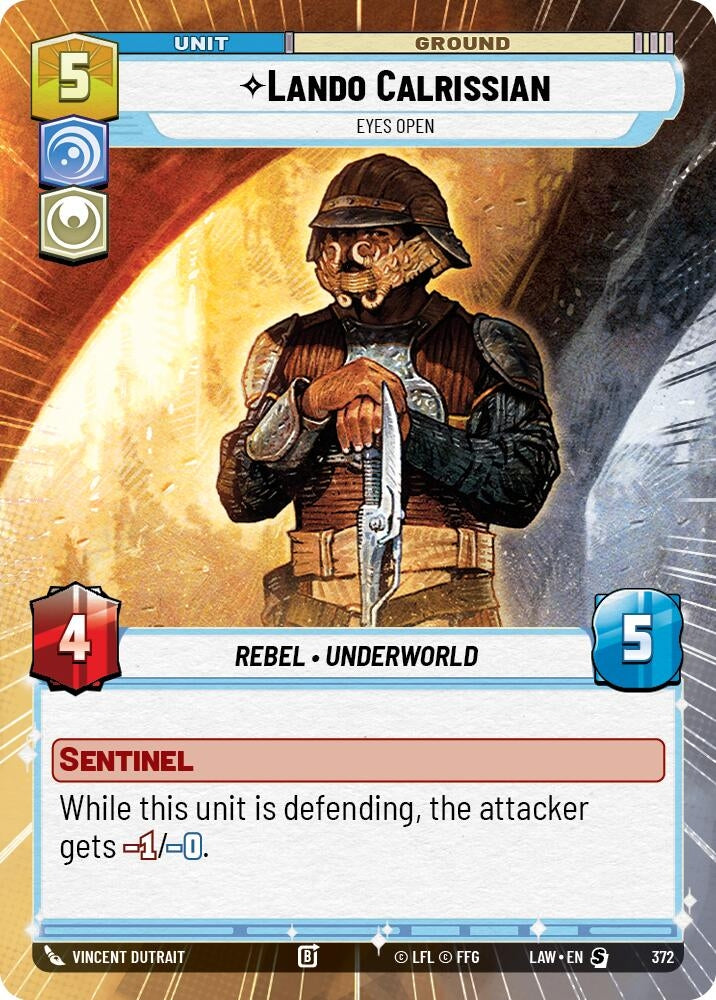 Image for Lando Calrissian - Eyes Open (Hyperspace) [A Lawless Time] - Star Wars: Unlimited