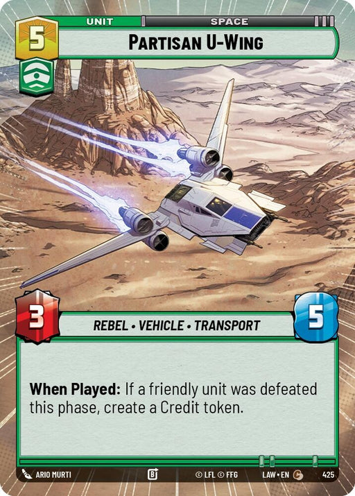 Image for Partisan U-Wing (Hyperspace) [A Lawless Time] - Star Wars: Unlimited