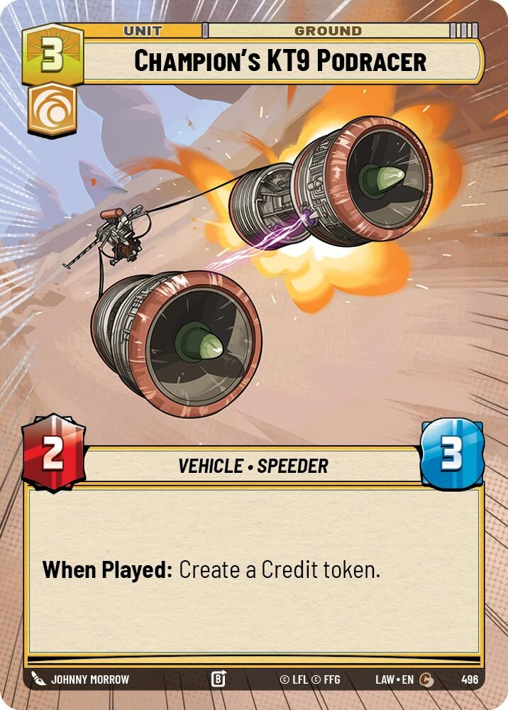 Image for Champion's KT-9 Podracer (Hyperspace) [A Lawless Time] - Star Wars: Unlimited