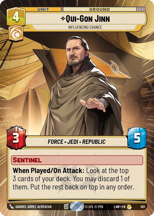 Image for Qui-Gon Jinn - Influencing Chance (Hyperspace) [A Lawless Time] - Star Wars: Unlimited