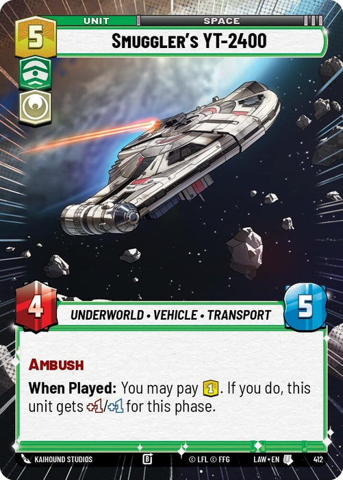 Image for Smuggler's YT-2400 (Hyperspace) (412) [A Lawless Time] - Star Wars: Unlimited