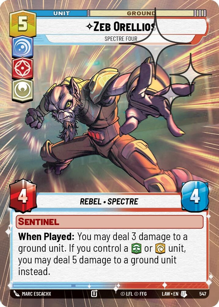 Image for Zeb Orellios - Spectre Four (Hyperspace Foil) (309) [A Lawless Time] - Star Wars: Unlimited