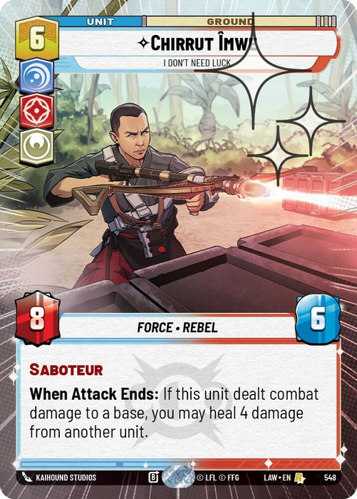 Image for Chirrut Imwe - I Don't Need Luck (Hyperspace Foil) (310) [A Lawless Time] - Star Wars: Unlimited