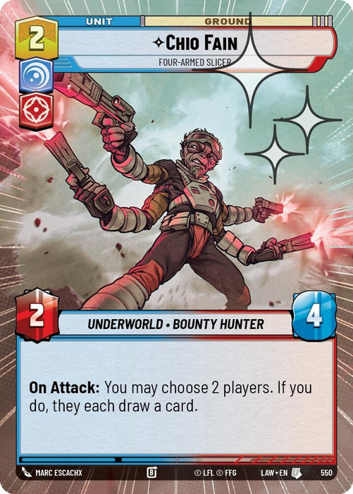 Image for Chio Fain - Four-Armed Slicer (Hyperspace Foil) (312) [A Lawless Time] - Star Wars: Unlimited