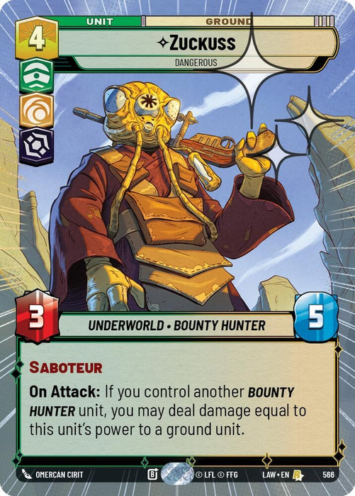 Image for Zuckuss - Dangerous (Hyperspace Foil) (328) [A Lawless Time] - Star Wars: Unlimited