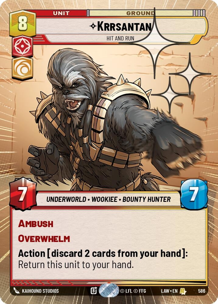 Image for Krrsantan - Hit and Run (Hyperspace Foil) (348) [A Lawless Time] - Star Wars: Unlimited
