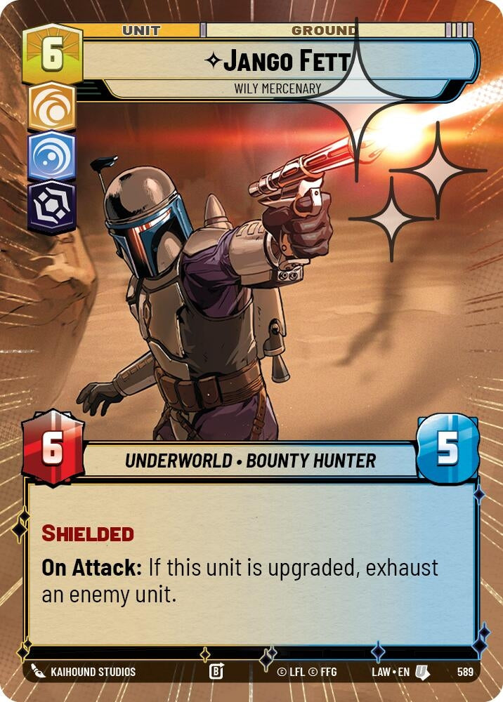 Image for Jango Fett - Wily Mercenary (Hyperspace Foil) (351) [A Lawless Time] - Star Wars: Unlimited