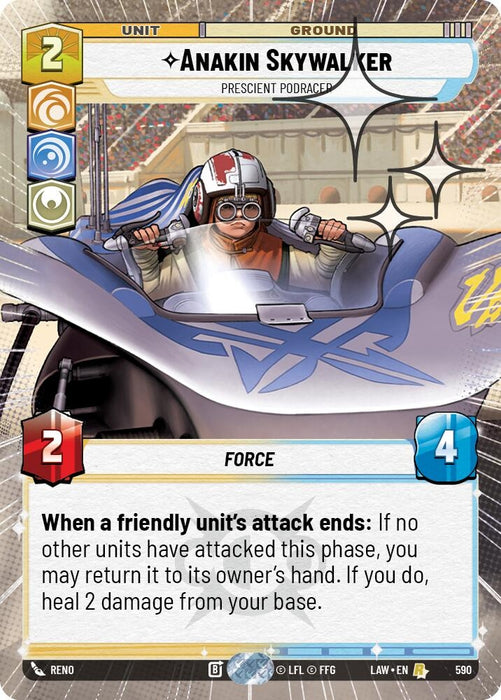 Image for Anakin Skywalker - Prescient Podracer (Hyperspace Foil) (352) [A Lawless Time] - Star Wars: Unlimited