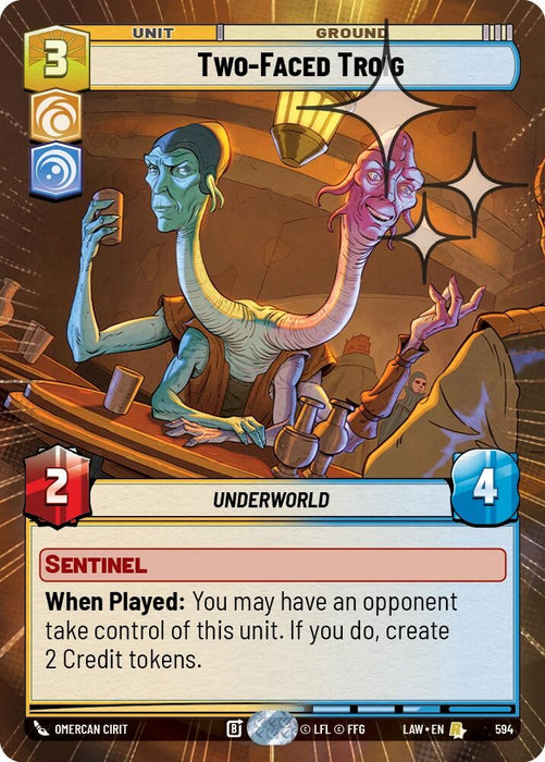 Image for Two-Faced Troig (Hyperspace Foil) (356) [A Lawless Time] - Star Wars: Unlimited