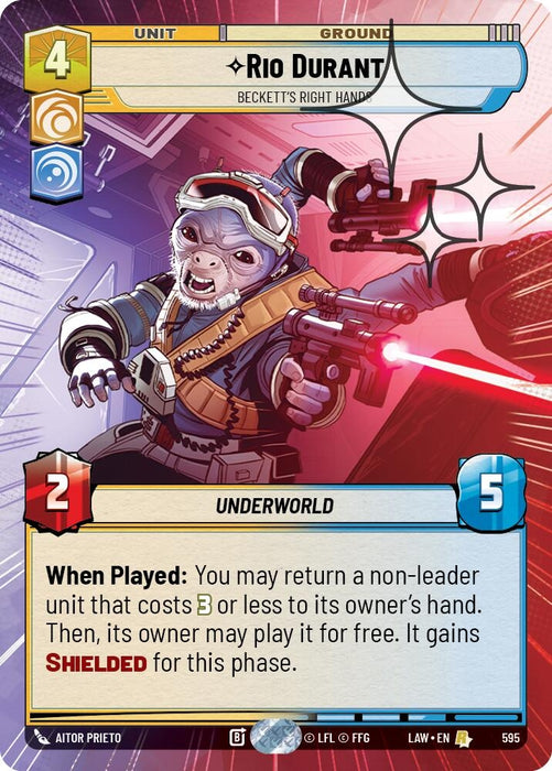Image for Rio Durant - Beckett's Right Hands (Hyperspace Foil) (357) [A Lawless Time] - Star Wars: Unlimited