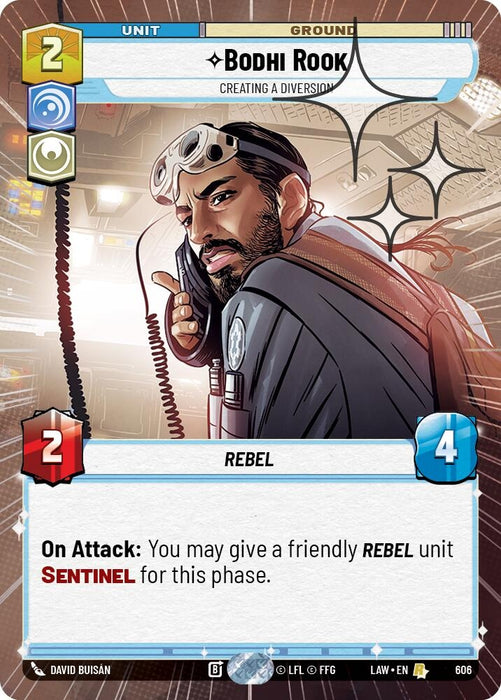 Image for Bodhi Rook - Creating a Diversion (Hyperspace Foil) (368) [A Lawless Time] - Star Wars: Unlimited