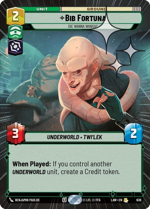 Image for Bib Fortuna - Die Wanna Wanga? (Hyperspace Foil) (398) [A Lawless Time] - Star Wars: Unlimited