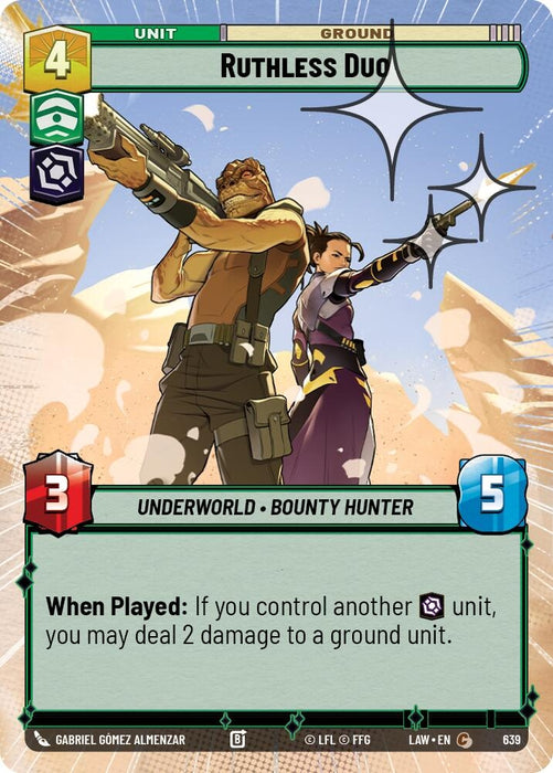 Image for Ruthless Duo (Hyperspace Foil) (401) [A Lawless Time] - Star Wars: Unlimited